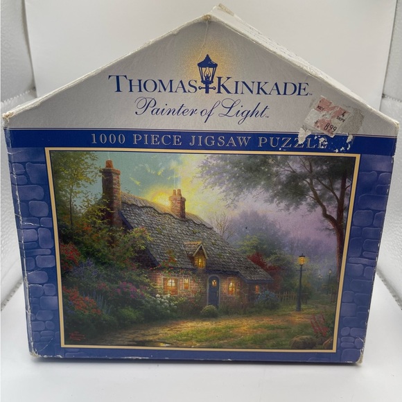Thomas Kinkade 1000 Piece Jigsaw Puzzle Vintage Rare Complete Family Fun Artist - Picture 1 of 13
